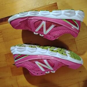 New Balance Kids Pink and Green Sneakers